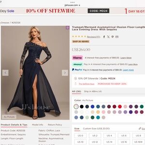 JJs House Navy Blue Trumpet/Mermaid Evening Dress